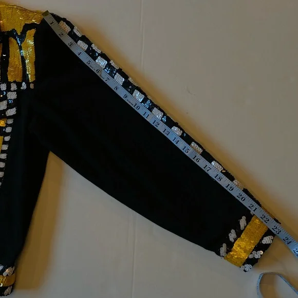 90s Vintage sequin TAXI Jacket Off Duty statement jacket🚕💛🧥🚧 - Picture 5 of 13